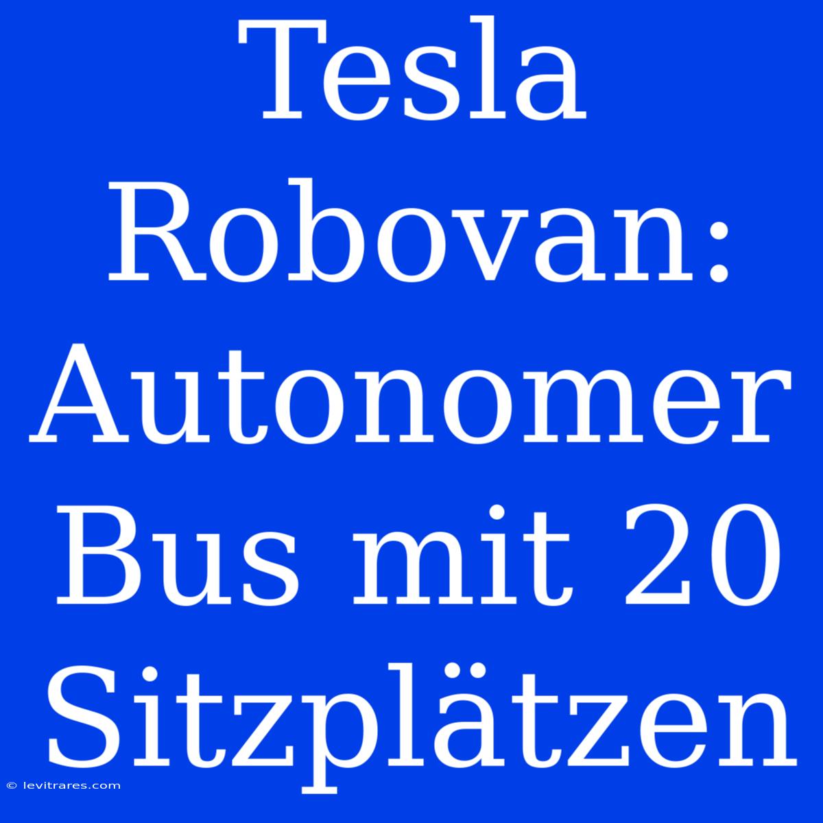 Tesla Robovan: Autonomer Bus Mit 20 Sitzplätzen