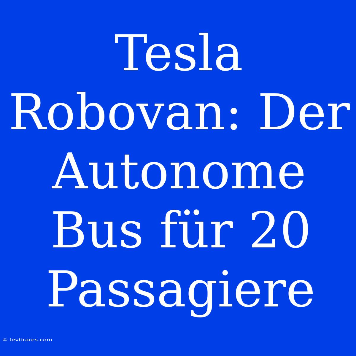 Tesla Robovan: Der Autonome Bus Für 20 Passagiere