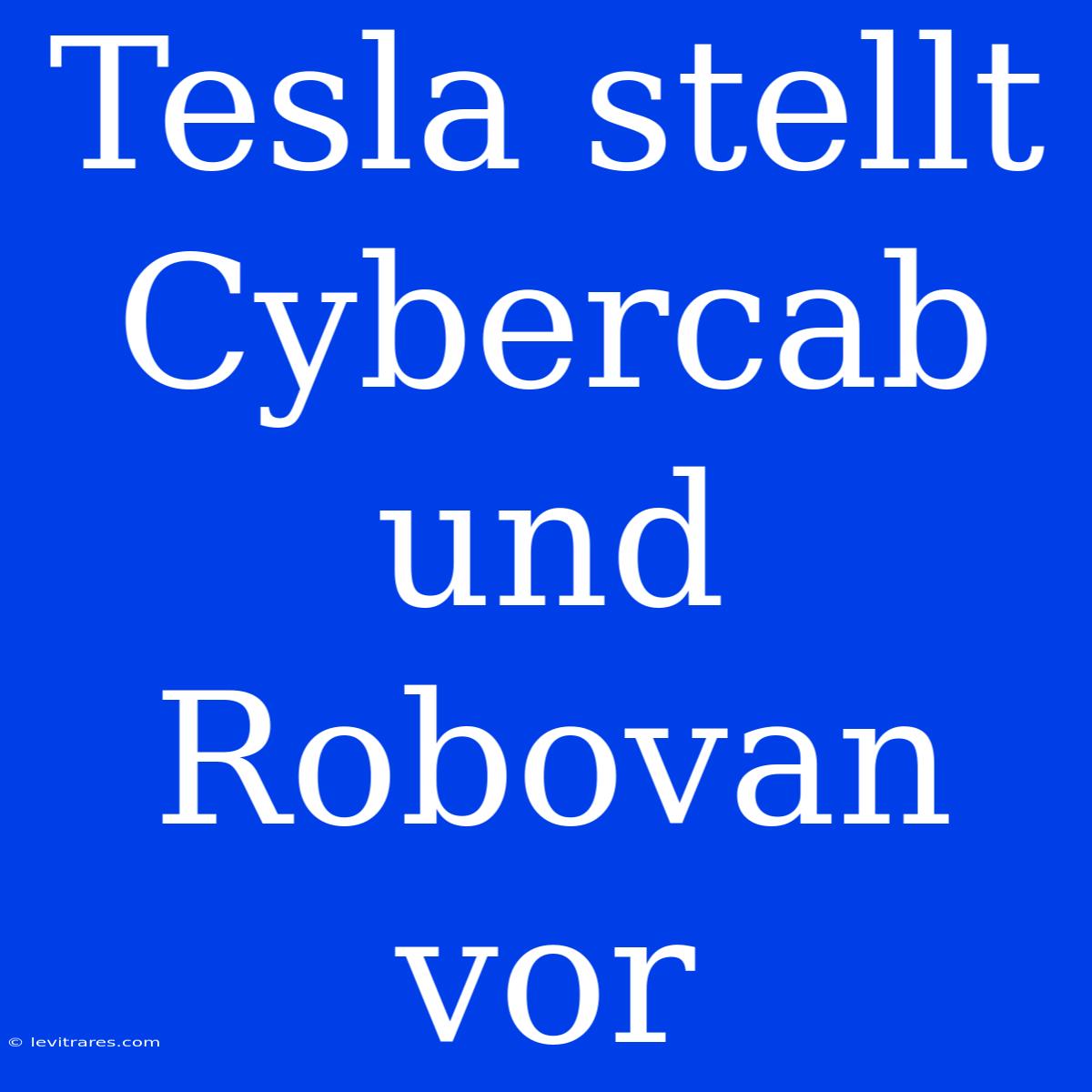 Tesla Stellt Cybercab Und Robovan Vor