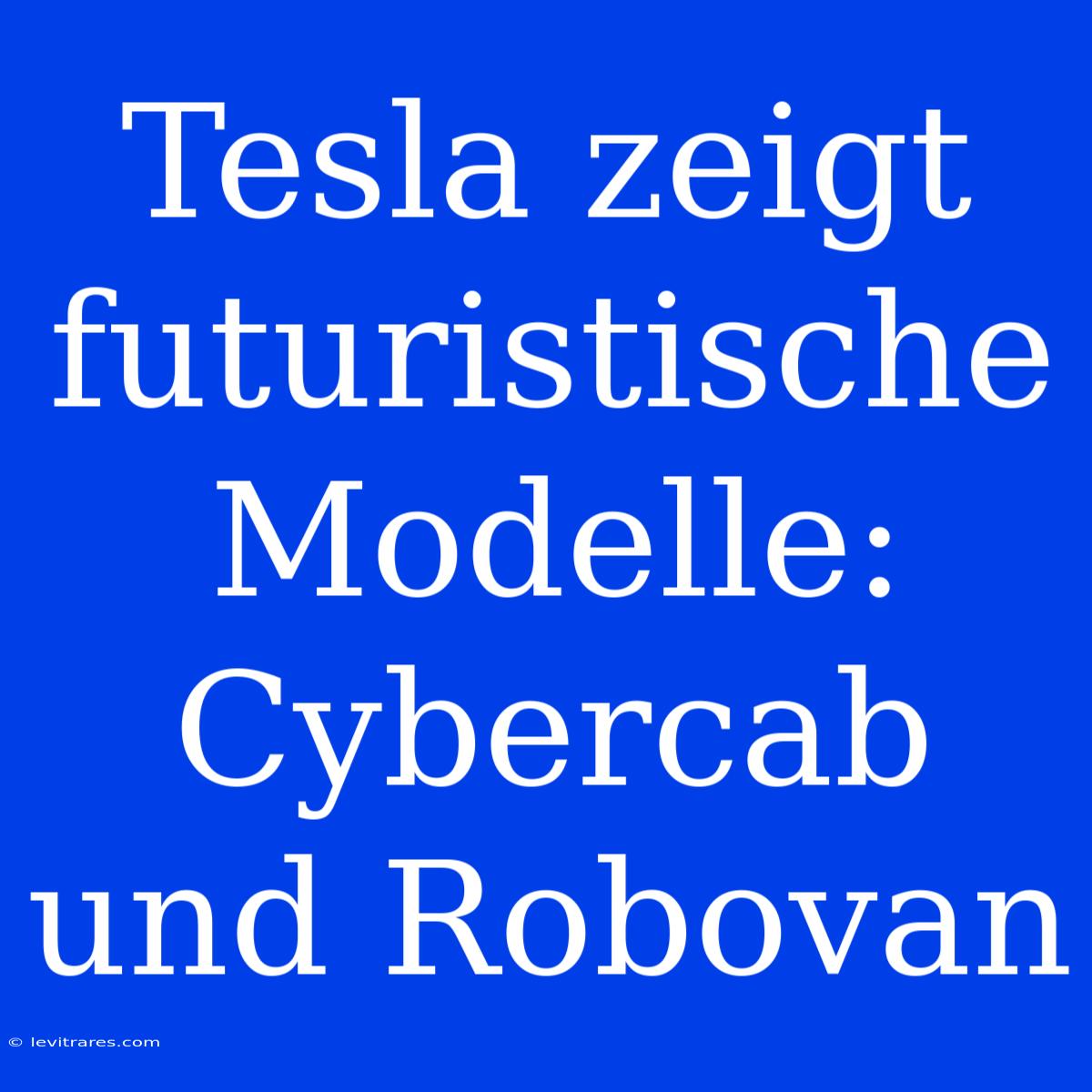 Tesla Zeigt Futuristische Modelle: Cybercab Und Robovan