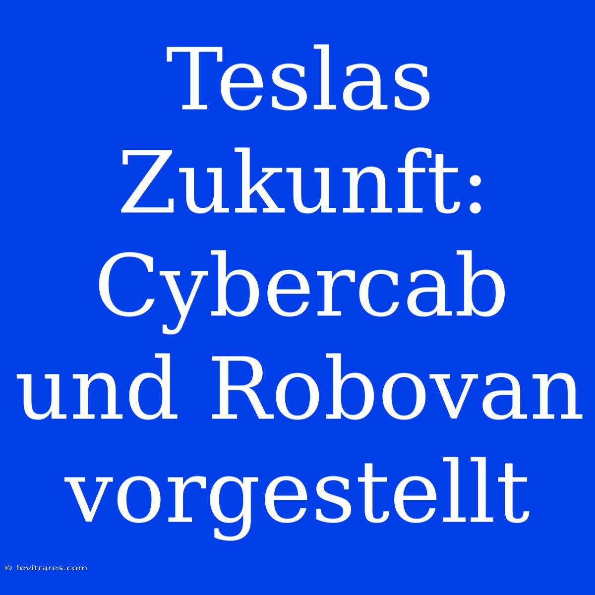 Teslas Zukunft: Cybercab Und Robovan Vorgestellt