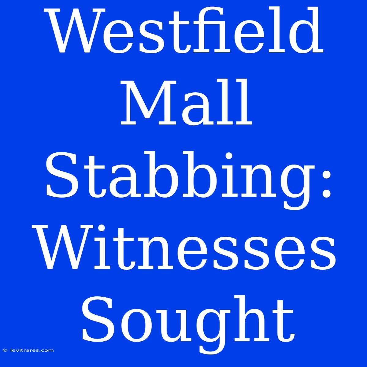 Westfield Mall Stabbing:  Witnesses Sought 